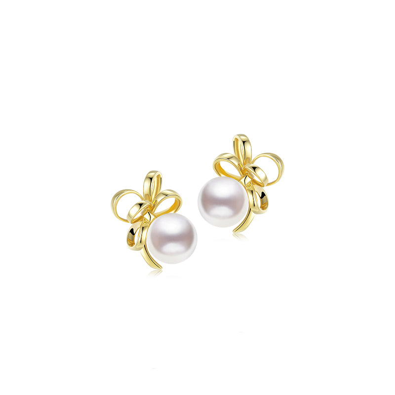 Fairylocus "Fluttering" Austrian Crystal Pearl Sterling Silver Stud Earrings FLZZER38 Fairylocus