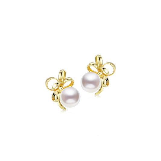 Fairylocus "Fluttering" Austrian Crystal Pearl Sterling Silver Stud Earrings FLZZER38 Fairylocus