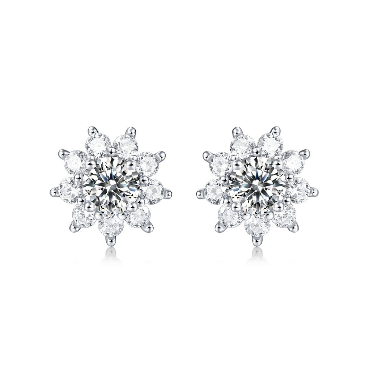 FairyLocus Snowflake Round Cut Moissanite Earring D Color VVS1 FLZZERMS02 FairyLocus