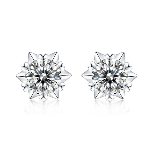 FairyLocus Classic Round Cut Moissanite Diamond Stud Earring D Color VVS1 FLZZERMS12 FairyLocus