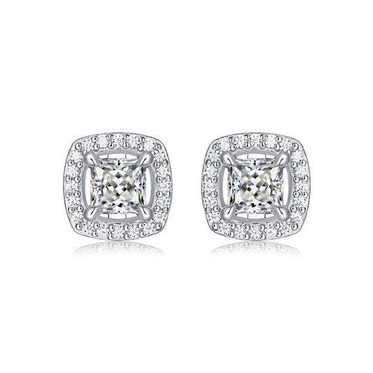 FairyLocus Princess Cut Luminous Moissanite Earring D Color VVS1 FLZZERMS04 FairyLocus