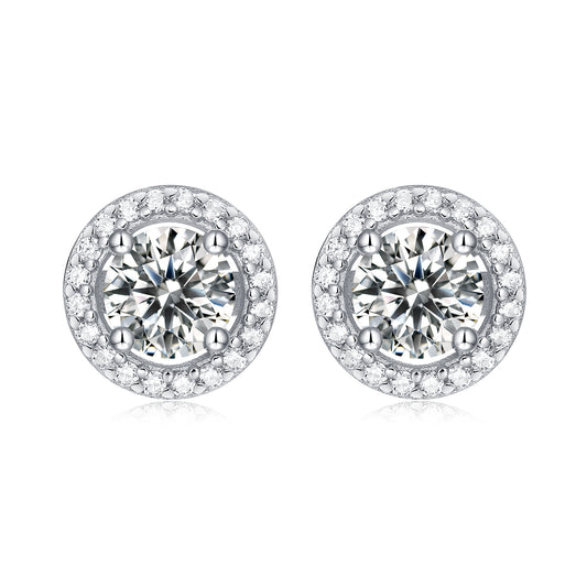 FairyLocus Classic Cushion Princess Round Cut Moissanite Earring D Color VVS1 FLZZERMS01 FairyLocus