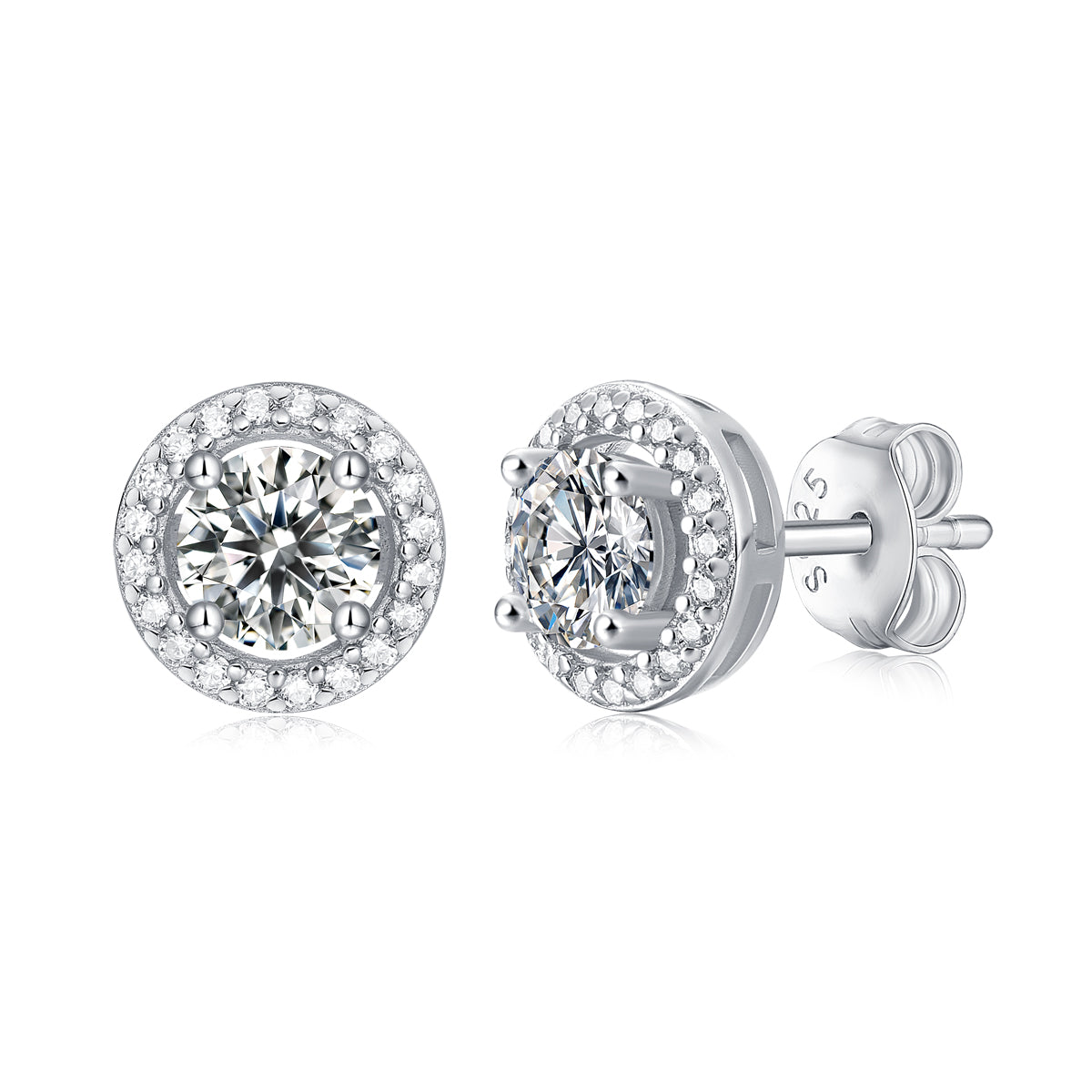 FairyLocus Classic Cushion Princess Round Cut Moissanite Earring D Color VVS1 FLZZERMS01 FairyLocus